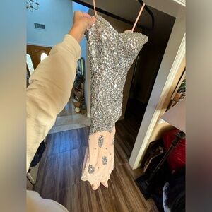 PROM/BRIDESMAID DRESS! Elegant STRAPLESS blush colored dress, size small